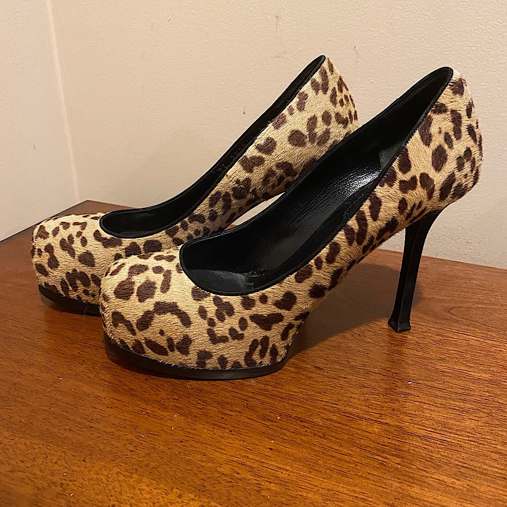YSL PonyHair Animal Print Pumps